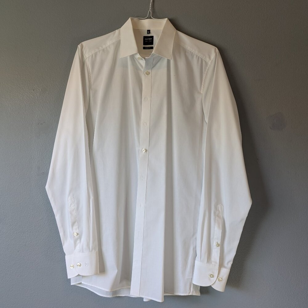 Olymp Level 5 Five business body fit beige dress shirt men 17.5/44